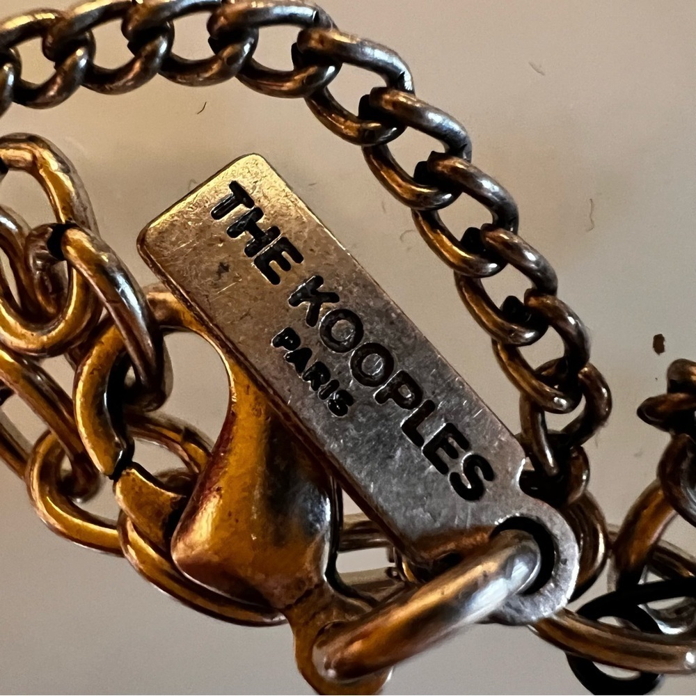 THE KOOPLES Horn Pendant Necklace Rhinestone Pavé Talon Statement Chain - Picture 4 of 11